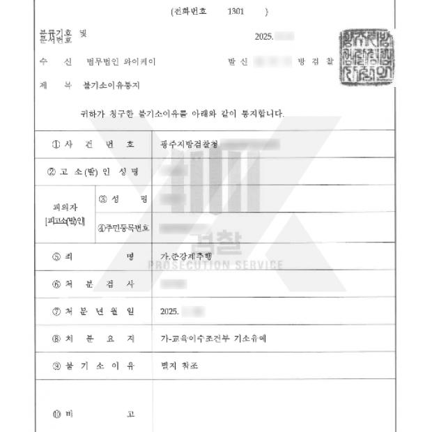 [성범죄 / 강제추행] 회식 중 스킨십으로 인한 강제추행 혐의, 기소유예처분